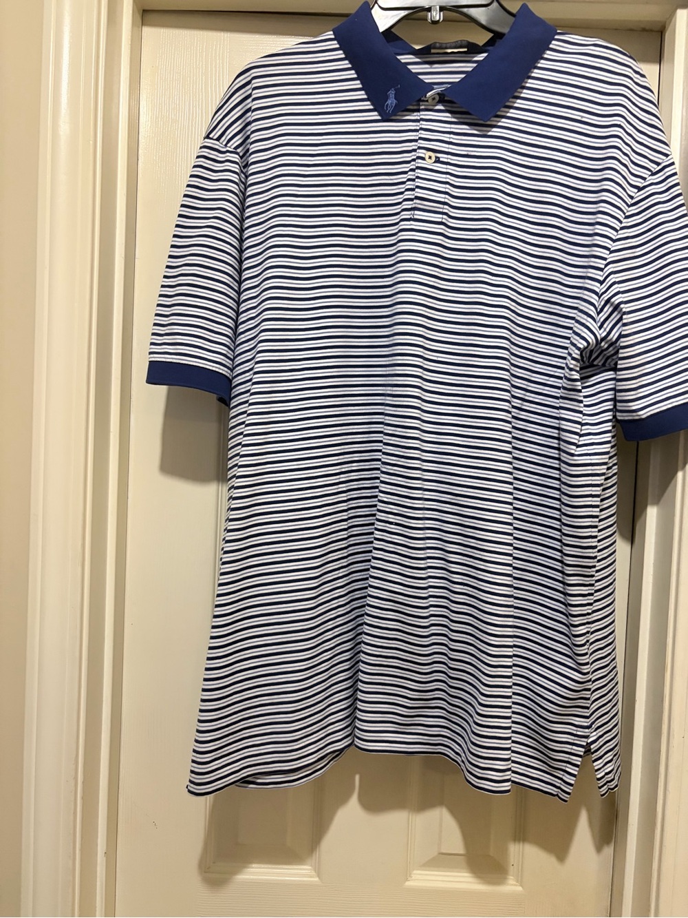 Polo by Ralph Lauren White & Navy Striped Polo Shirt